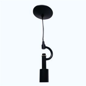 Satin Black Pendant Light Fixture For 3 Lights, Vintage Ceiling Hanging Light Fixture With Fabric Cord For Home Lightning (Option: Black)